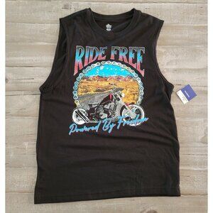 Celebrate! Patriotic Tank Top Men’s Size Small Black Ride Free Muscle Shirt NWT